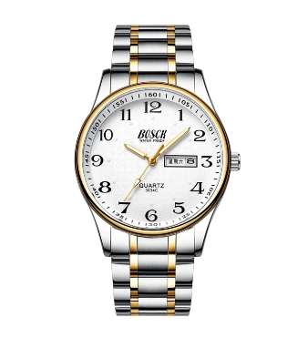 Montre deux tons pour hommes avec date